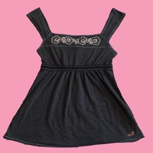 Y2k vintage navy blue babydoll tank